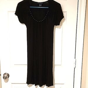 Black French Connection dress with black beaded neckline